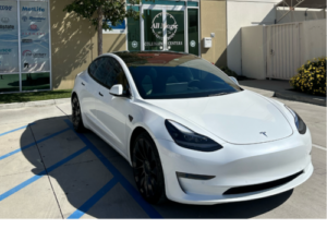 white tesla